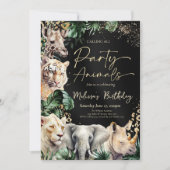 パーティーアニマル誕生日招待状【全員集合】 招待状 (正面)