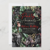 パーティーアニマル誕生日招待状【全員集合】 招待状 (正面)