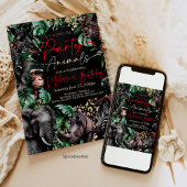 パーティーアニマル誕生日招待状【全員集合】 招待状