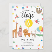 パーティーアニマル誕生日招待状 招待状 (正面)