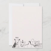 パーティーアニマル 手描きドゥードル 子供の誕生日 招待状 (裏面)