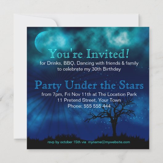 パーティーアンダーザスターズスペシャル招待状 招待状 (裏面)