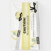 パーティーアンダー建築車ホワイト誕生日 横断幕 (縦)