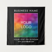 パーティーイベントセミナービジネス会社ロゴブラック タペストリー (正面)