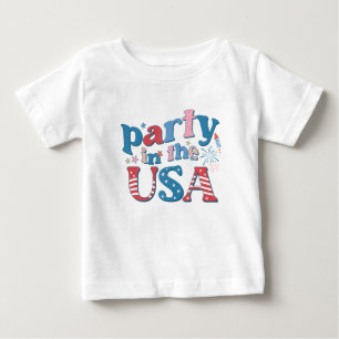 パーティーインザアメリカ愛国 ベビーTシャツ
