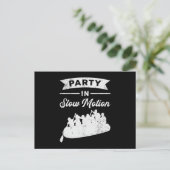 パーティーインスローモーションのカヌボートボートおもしろいボート ポストカード (スタンド正面)