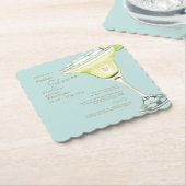 パーティーインハウスマルガリータターコイズシャワー ペーパーコースター (アングル)