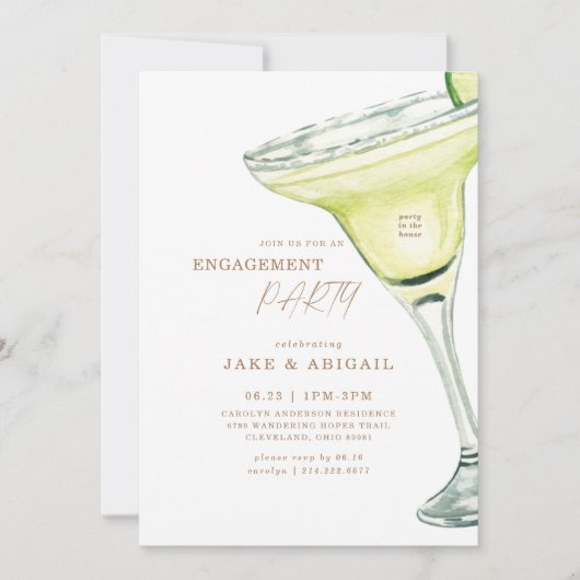パーティーインハウスマルガリータ婚約パーティ 招待状 (正面)