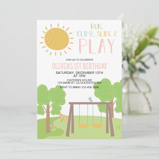 パーティーインパークプレイグラウンド誕生日 招待状 (スタンド正面)