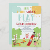 パーティーインパークプレイグラウンド誕生日 招待状 (正面/裏面)