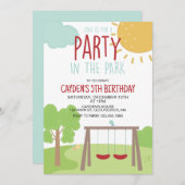 パーティーインパークプレイグラウンド誕生日 招待状 (正面/裏面)