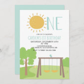 パーティーインパークプレイグラウンド1st誕生日 招待状 (正面/裏面)