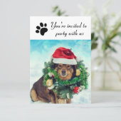 パーティーウィズUs Dog - 3x5ホリデーパーティ招待状 招待状 (スタンド正面)