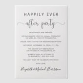 パーティーエレガント結婚式の披露宴の後ずっと幸せに ベラム紙招待状 (正面)