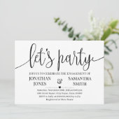 パーティーエンゲージメントシャワー ミニマルウェディング 招待状 (スタンド正面)