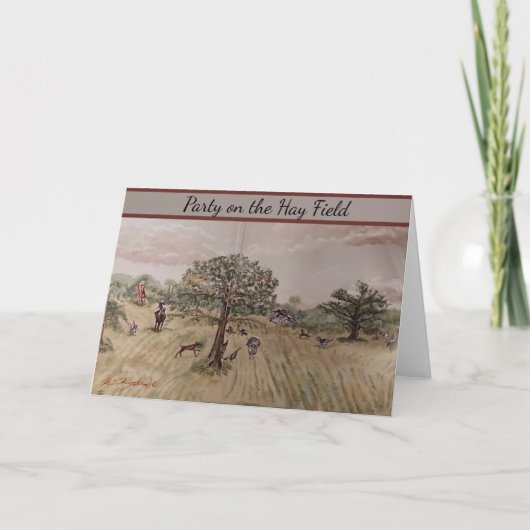 パーティーオンヘイフィールド折り畳みホリデーカード シーズンカード (正面)