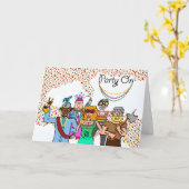 パーティーオンマルディグラフェスティバル群集のキャラクター カード (黄色い花)