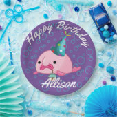 パーティーオン誕生日ブロブフィッシュ紫 ペーパープレート (パーティー)