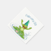 パーティーカエルうるう年誕生日 スタンダードカクテルナプキン (角)