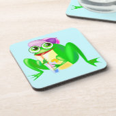 パーティーカエルのコースター – あなたの色 – 文字 コースター (左側)