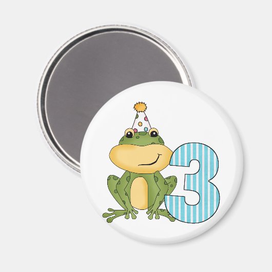 パーティーカエル誕生日Tシャツとプレゼント マグネット (正面/裏面)