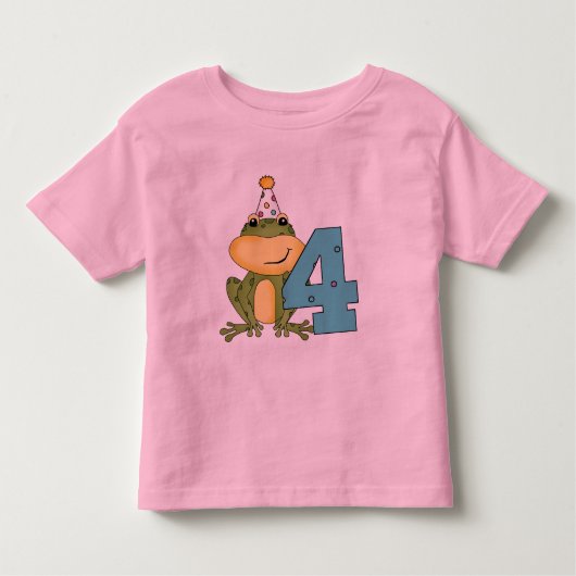 パーティーカエル4th誕生日Tシャツとギフト トドラーTシャツ (正面)