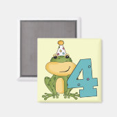 パーティーカエル4th誕生日Tシャツとギフト マグネット (正面/裏面)