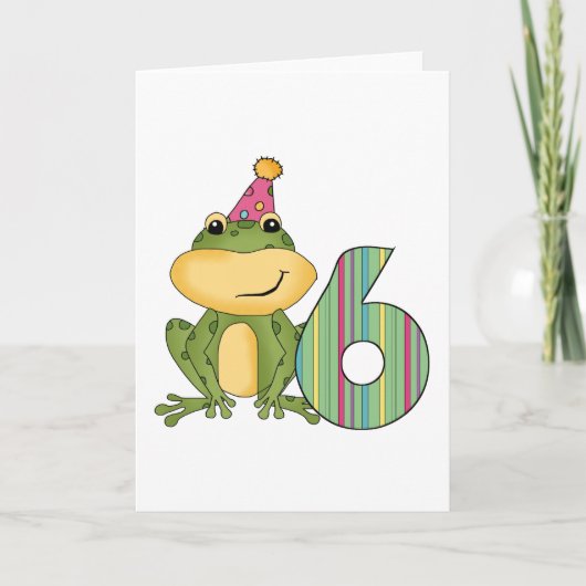 パーティーカエル6誕生日Tシャツとギフト カード (正面)