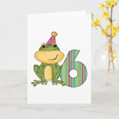 パーティーカエル6誕生日Tシャツとギフト カード (黄色い花)