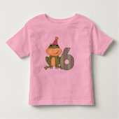 パーティーカエル6誕生日Tシャツとギフト トドラーTシャツ (正面)