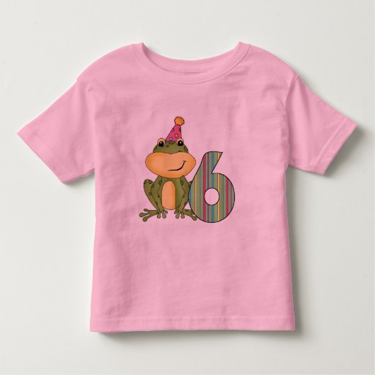 パーティーカエル6誕生日Tシャツとギフト トドラーTシャツ (正面)