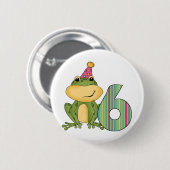 パーティーカエル6誕生日Tシャツとギフト 缶バッジ (正面&裏面)