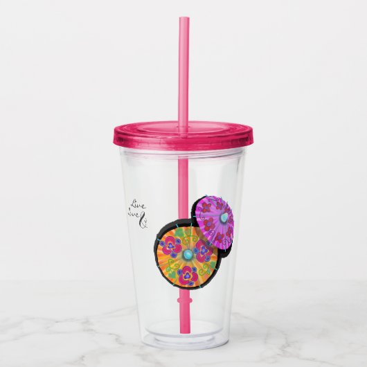 パーティーカクテルの傘パーソナライズされた アクリルタンブラー (正面)