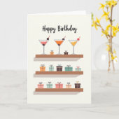 パーティーカクテル 誕生日カード カード (黄色い花)