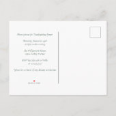 パーティーカスタムグリーンサンクスギビングディナー インビテーションポストカード (裏面)