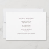 パーティーカスタムグリーンサンクスギビングディナー 招待状 (裏面)