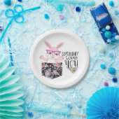 パーティーカスタムスウィートベビーガールバニーメガネフローラ ペーパープレート (パーティー)