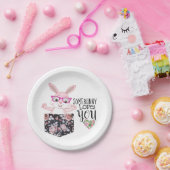 パーティーカスタムスウィートベビーガールバニーメガネフローラ ペーパープレート (パーティー)