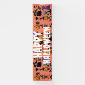 パーティーカスタムバナー、魔女がクロウハロウィーンを怖がる 横断幕 (縦)