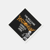 パーティーカスタムファミリーハロウィーン年次スケルトン スタンダードカクテルナプキン (角)