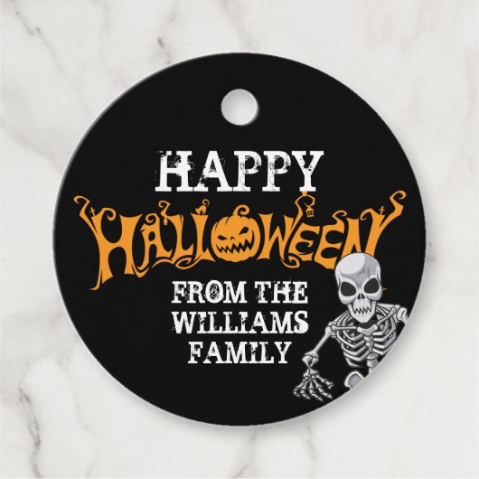 パーティーカスタムファミリーハロウィーン年次スケルトン フェイバータグ (正面)