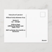 パーティーカスタムファミリーハロウィーン年次スケルトン ポストカード (裏面)