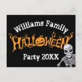 パーティーカスタムファミリーハロウィーン年次スケルトン ポストカード (正面)