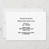 パーティーカスタムファミリーハロウィーン年次スケルトン 招待状 (裏面)