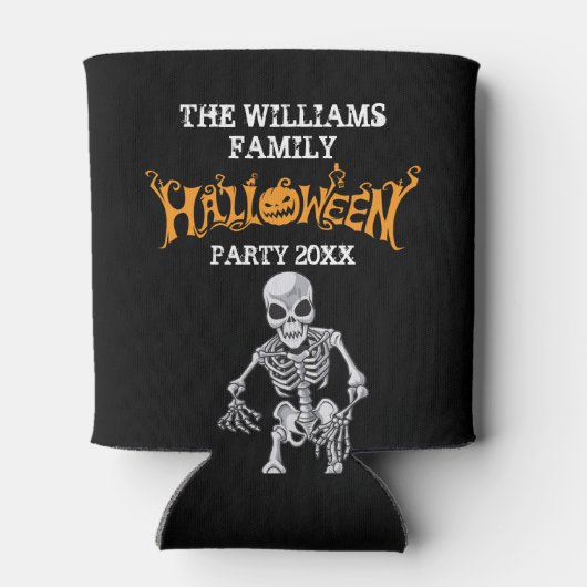 パーティーカスタムファミリーハロウィーン年次スケルトン 缶クーラー (裏面)