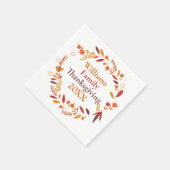 パーティーカスタムファミリー感謝祭秋リース スタンダードカクテルナプキン (角)