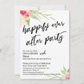パーティーカスタムフローラ手書き後の幸せな 招待状 (正面)