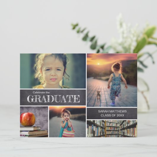 パーティーカスタム写真幼稚園卒業 招待状 (スタンド正面)