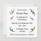 パーティーカスタム動物の誕生日パーティーへの招待 (裏面)