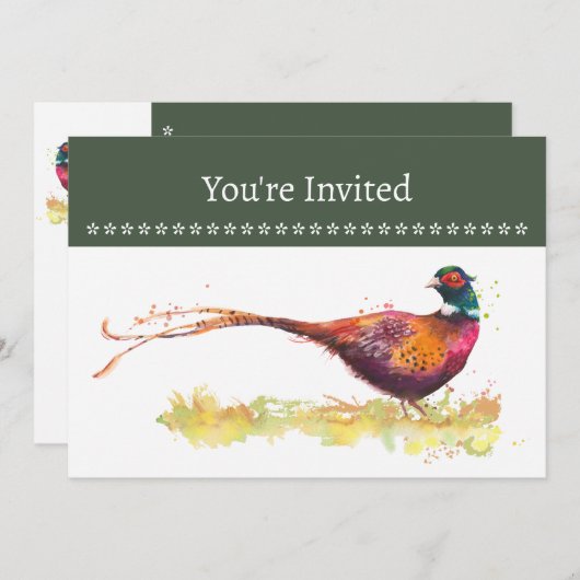 パーティーカスタム招待状カスタムリングや輪首付きキジ剤 招待状 (正面/裏面)